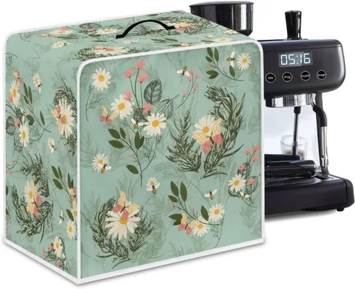 Miniatura 23 de Funda para cafetera, poliéster, azul, se adapta a la mayoría de máquinas de café estándar, protector resistente al polvo, huellas dactilares