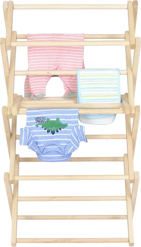 Miniatura 8 de Pennsylvania Woodworks Estante de secado de ropa: Estante de madera dura de arce macizo para ropa de bebé, toallas de mano, delicadas y más, Pequeño