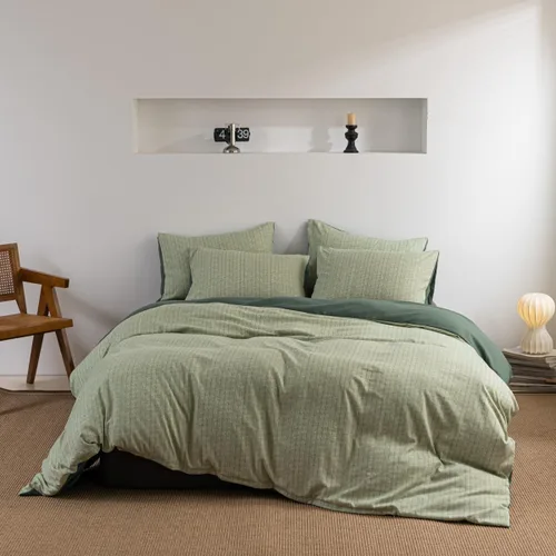 Miniatura 10 de INFLAG Funda de edredón tamaño individual, juego de ropa de cama a rayas de 3 piezas, 100% microfibra de lujo, suave, 1 funda de edredón de 66 x 90