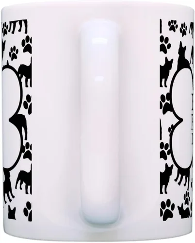 Miniatura 2 de ThisWear Dog Owner Gifts Best French Bulldog Dad Ever Paw Pattern Gift - Taza de café de cerámica de 11 onzas con mango y patrón de hueso
