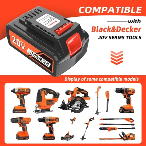 Miniatura 2 de Batería de repuesto para Black and Decker LBXR2520 LBXR2020 LBXR2020 LBX20 LBX20 LB2X4020 LB2X3020 y compatible con LCC221 LST522 LST201 LST220