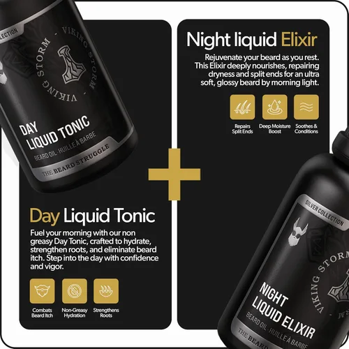 Miniatura 3 de The Beard Struggle Tonic + Elixir - Paquete de aceite para barba - Colección Silver - Aceite de aseo para barba - Suaviza, hidrata y fortalece