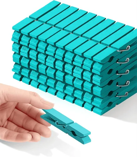 Miniatura 13 de Pinzas para ropa, pinzas de madera de color rosa para juego de baby shower, corona, manualidades, pinzas de agarre fuerte de madera de abedul