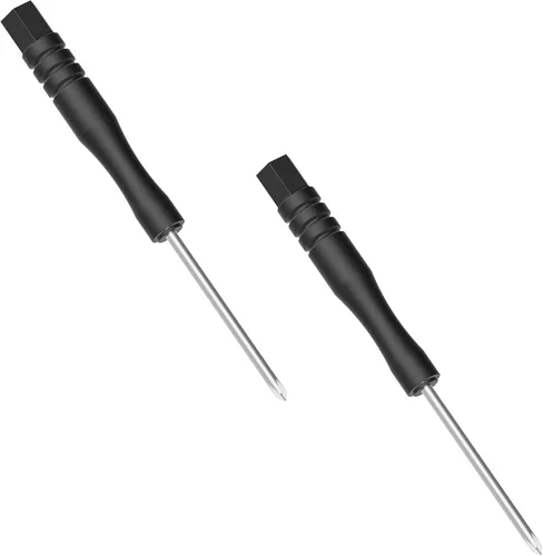 Miniatura 10 de 2 piezas Mini destornillador Phillips, 2.5mm de cabeza cruzada con mango antideslizante negro para pequeños electrodomésticos, 3.62" (92mm)