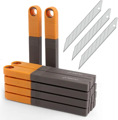 Miniatura 9 de Mulwark Juego de Cuchillo Utilitario Retráctil de Caja de 11 Piezas - Cuchillo de Artesanía Resistente con 10 Cuchillas de Corte de 9 mm de 30