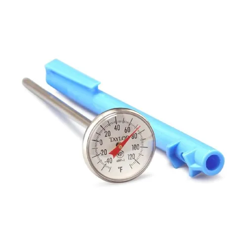 Taylor Termómetro bimetálico Bi-Therm de lectura instantánea de grado estándar (vástago de 5 pulgadas, esfera de 1 pulgada, -40 a 120 grados