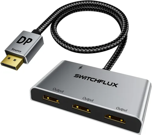 Divisor DisplayPort a HDMI para adaptador de 3 monitores | 4K a 60 Hz | Divisor HDMI Pantalla Extendida 1 en 3 Salidas MST Hub para múltiples