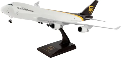 Miniatura 4 de Daron Skymarks Ups 747-400F Kit de construcción de modelo de avión con engranaje escala 1/200, blanco, negro