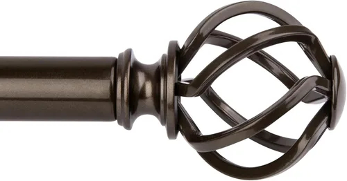 Miniatura 11 de KAMANINA Barra de cortina de 1 pulgada, barra de ventana individual de 36 a 72 pulgadas (3-6 pies), barras de cortina de plata antigua para Plata