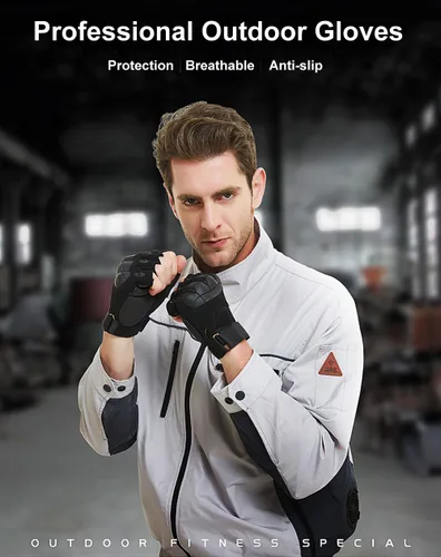 Miniatura 2 de Guantes de exterior sin dedos para hombre, guantes de conducción, senderismo, ciclismo y motocicleta