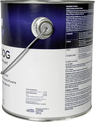 Miniatura 2 de TotalBoat Underdog - Pintura marina antiincrustante para fondo de barcos de fibra de vidrio, madera y acero (negro, galón)