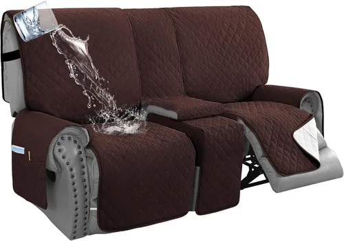 Miniatura 13 de H.VERSAILTEX Funda de sofá reclinable 100% impermeable con bolsillo para 2 asientos, antideslizante, suave, lavable, protector de muebles