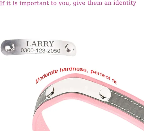 Miniatura 7 de Collar reflectante personalizado para perros y gatos con placa de nombre grabada, lindo collar rojo para cachorros, gatitos, perros y gatos