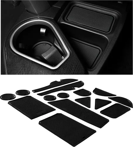 Miniatura 29 de CupHolderHero Compatible con accesorios Toyota Tundra 2014-2021 - Insertos de portavasos antideslizantes antipolvo, tapetes para consola central