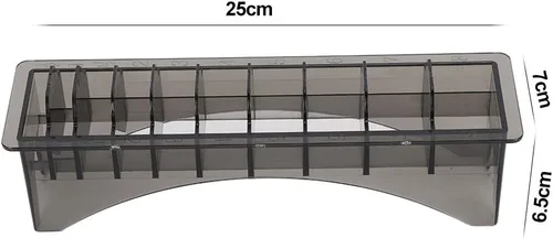 Miniatura 2 de Tyenaza Soporte para guardia de cortapelos, caja de almacenamiento de peine guía, 10 rejillas eléctricas para cortar el cabello, organizador