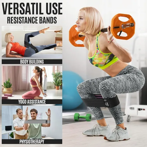 Miniatura 5 de WALITO Bandas de Resistencia para Entrenamiento, Bandas de Ejercicio de Tela para Piernas y Glúteos, Bandas de Entrenamiento para Mujeres y Hombres