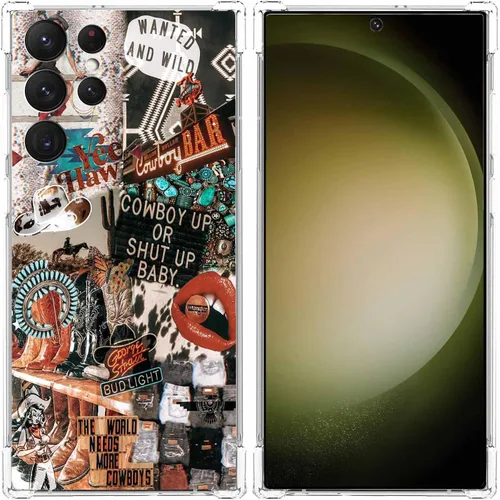 Miniatura 68 de Funda estética de collage para Samsung Galaxy S23 Ultra, patrón de citas positivas, funda de TPU suave de moda compatible con Galaxy S23 Ultra