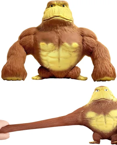 YHan Juguete Fidget de Mono Elástico Squishy para Aliviar el Estrés para Niños y Adultos, Juguete Squishy de Gorila, Juguetes Sensoriales Elásticos