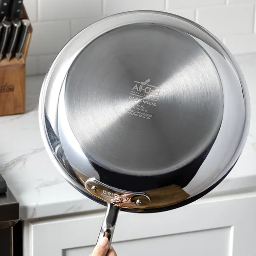 Miniatura 7 de All-Clad D3 Sartén Salteadora de Acero Inoxidable de 3 Capas con Tapa y Mango 3 Cuartos, Inducción, Apto para Horno y Parrilla 600F