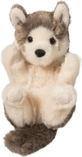 Douglas Lil Baby Wolf Peluche – Juguete de peluche de cachorro de lobo gris suave, animal de peluche realista de tamaño manual para niños, pequeño