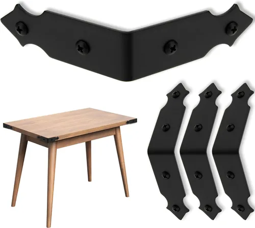 Protectores de esquina de metal negro para marco de madera de 3.5 pulgadas, soporte decorativo de esquina de estilo español, decoración de metal