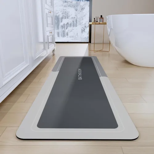 Miniatura 14 de Tapete de baño, tapetes de baño súper absorbentes, antideslizantes, de secado rápido, tapetes de goma fina para piso de baño que caben debajo