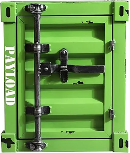 Miniatura 7 de HM&DX Mesa auxiliar industrial con almacenamiento, mesita de noche de metal retro con cerradura, armario de almacenamiento con cerradura de alta