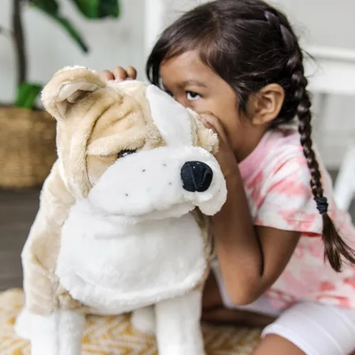 Miniatura 3 de Melissa & Doug Bulldog inglés gigante, animal de peluche realista (casi 2 pies de alto)