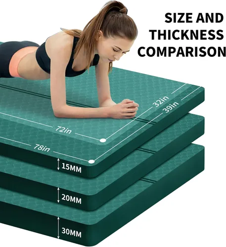 Miniatura 4 de nuveti Tapete Grande para Ejercicios - Tapete de Yoga de 15mm/20mm/30mm de Grosor Tapete de Ejercicios para Fitness, Yoga, Pilates, Estiramientos