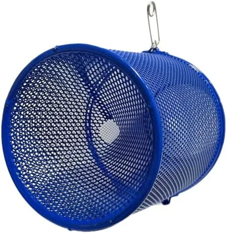 Miniatura 3 de Minnow, trampa de cangrejos de 1/4 de pulgada, malla con revestimiento azul, metal resistente, 16.5 pulgadas de largo, atrapa todos los pececillos