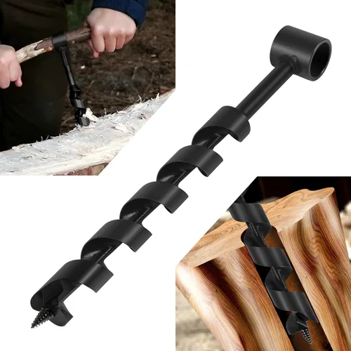 Miniatura 8 de Broca de taladro de madera Scotch Eye de 1 x 12 pulgadas, llave manual de taladro manual de 1 pulgada, multiherramienta para colonos, mochila
