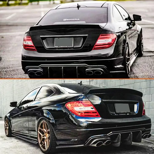Miniatura 3 de Alerón de tronco de fibra de carbono para Mercedes Benz Clase W204 Coupé 2 puertas 2008-2014 C204 C180 C200 C250 C300 C63 AMG Tapa trasera