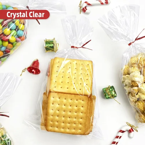 Miniatura 5 de Morepack Bolsas de celofán de 6 x 10 pulgadas, bolsas de celofán transparentes con lazos giratorios, 100
