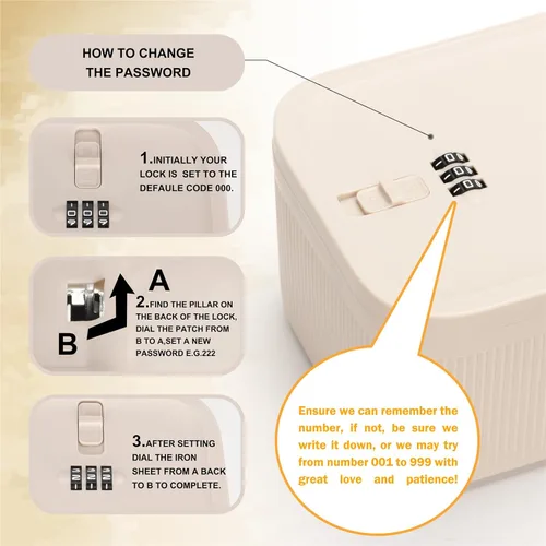 Miniatura 2 de Caja de seguridad pequeña, caja de bloqueo de medicamentos con código, caja de almacenamiento con cerradura para refrigerador, cajas para Crema