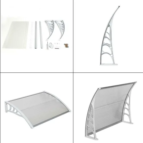 Miniatura 4 de Toldo de ventana de 40 x 30 pulgadas para puerta delantera, cubierta gris para puerta de jardín