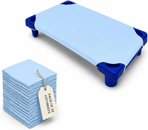 Miniatura 8 de Sábanas para cuna para niños pequeños y preescolares – Sábana para cuna/preescolar – Bucles elásticos en las esquinas – Sábana bajera para cuna