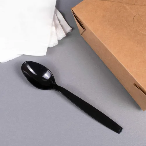 Miniatura 6 de Karat [1,000 unidades] Cucharas de plástico resistentes envueltas individualmente – Cucharas desechables resistentes para salas de descanso