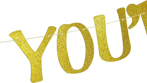 Miniatura 6 de Cartel de Holy Shit You're 50, pancarta de cumpleaños 50, decoración de fiesta de cumpleaños con purpurina dorada para hombre y mujer, divertidos
