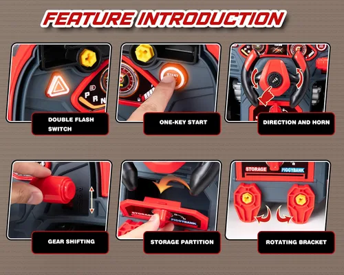 Miniatura 5 de POFJOEQ Juguete interactivo de motor de camión con piezas extraíbles, luces y sonidos, aspirante a joven mecánico, chispa creatividad y habilidades