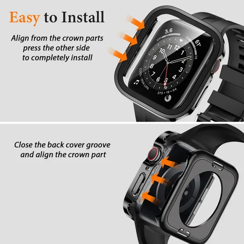 Miniatura 5 de Amizee 2 en 1 Estuche [Paquete de 2] Compatible con Apple Watch SE 3/2/1 Series 6/5/4 40mm con Protector de Pantalla Integrado, Cubierta Protectora