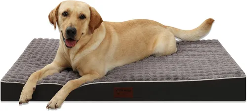 Cama para perro, camas ortopédicas impermeables para perros grandes, medianos y pequeños, almohadilla para jaula de perro con funda extraíble Gris