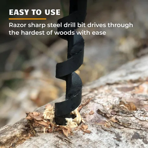 Miniatura 2 de Bushcraft Survival Barrena de Ojo Escocés de 1 Pulgada Broca Manual de Barrena para Madera para Acampar y Construcción de Refugios Herramientas