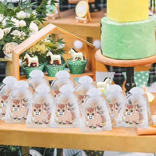 Miniatura 3 de Paquete de 24 llaveros de poni, recuerdo de fiesta para los amantes de los ponis, regalo de regreso de invitados, fiesta temática de animales