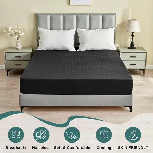 Miniatura 6 de Protector de colchón impermeable tamaño individual, funda de colchón de tela de aire 3D de alta calidad, suave, transpirable, sin ruido, funda
