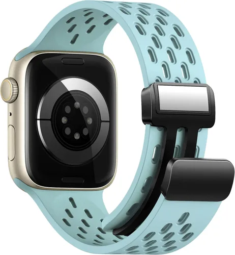 Miniatura 23 de Correa deportiva magnética antisudor para Apple Watch, correas de silicona impermeable y transpirable. Para compatible con iWatch Ultra SE Series
