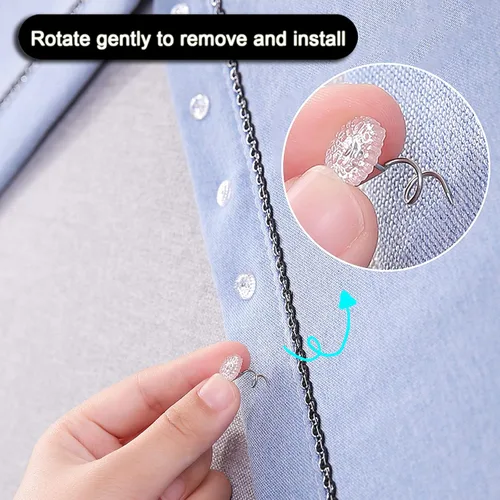 Miniatura 6 de Alfileres para faldón de cama, alfileres de empuje en espiral, alfileres giratorios de cabeza transparente, 100 piezas (0.75 pulgadas), tachuelas