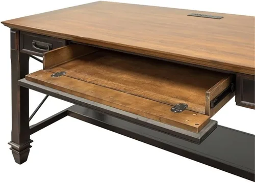 Miniatura 7 de Martin Furniture Hartford - Escritorio de madera marrón para escribir, estación de trabajo de oficina, muebles de estudio en casa, marco elegante