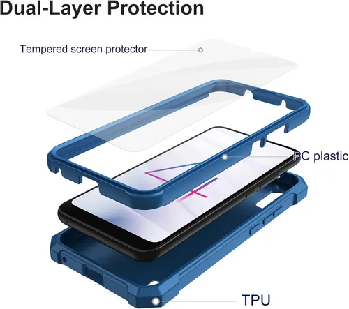 Miniatura 3 de Ailiber Funda para teléfono celular Gabb Phone 4, protector de pantalla Gabb Phone 4, protector de doble capa, parachoques de TPU en esquina a Azul