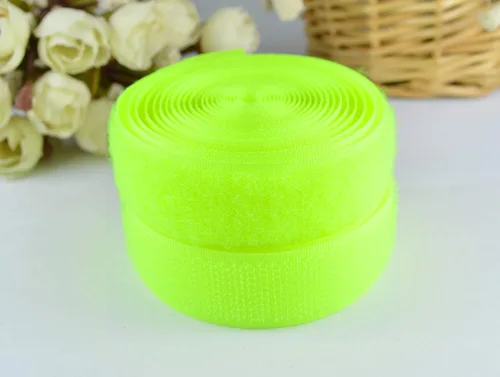 Cinta de sujeción 100% de nailon no adhesiva de 0.984 in (1 pulgada), 16.4 ft (amarillo fluorescente)