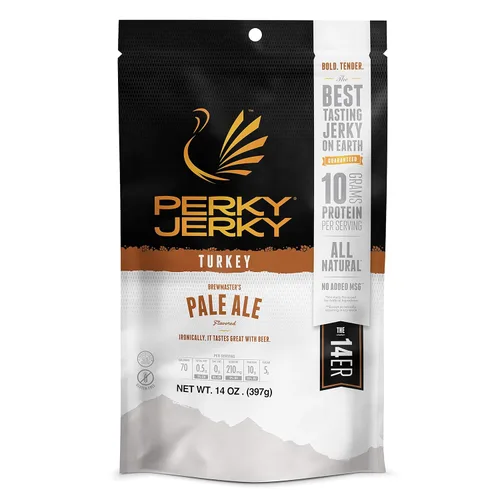 Miniatura 10 de Perky Jerky Jammin' Jamaican Turkey Jerky, 14oz – Bajo en sodio – 11g de proteína por porción – Bajo en grasa – 100% de origen estadounidense